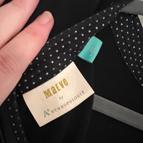 Anthropologie 2X Maeve black Deena Mini Dress - Picture 4 of 5